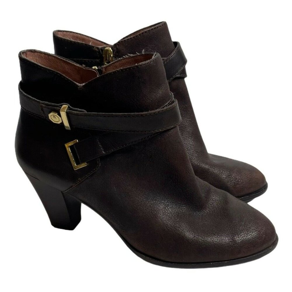 Louise Et Cie Ranier  Leather Heeled Ankle Booties - Picture 2 of 12